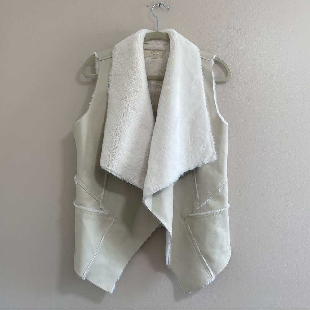 Blank NYC Faux Leather & Shearling Sleeveless Vest Size Large